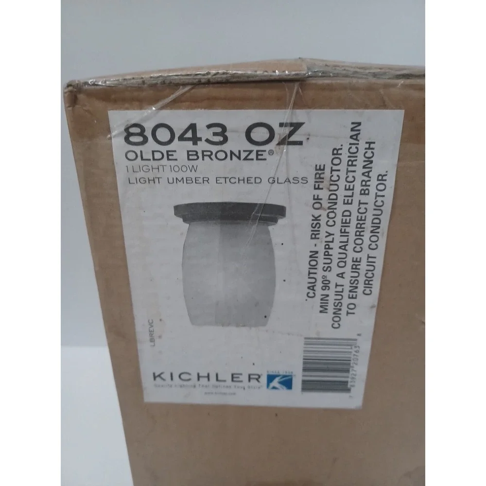 Kichler Single Light Olde Bronze Umber Etched‎ Mount Ceiling Fixture 8403OZ